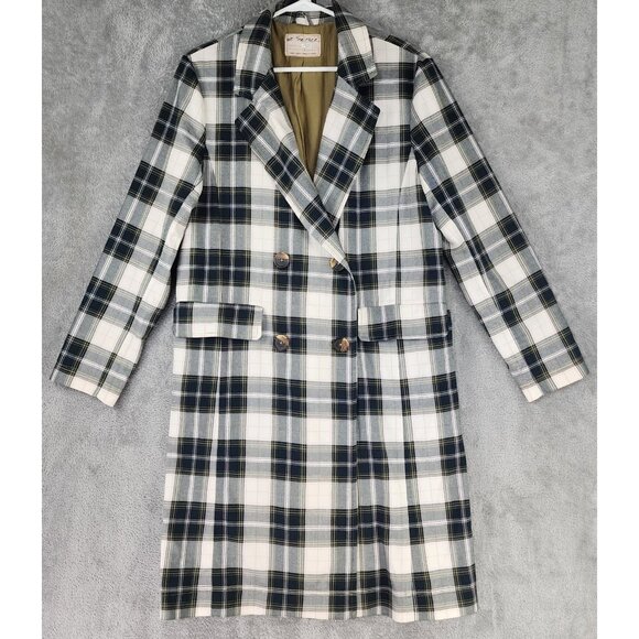 We The Free Jackets & Blazers - We The Free Jacket Womens Small Green Plaid Button Up Freddie Long Line Blazer